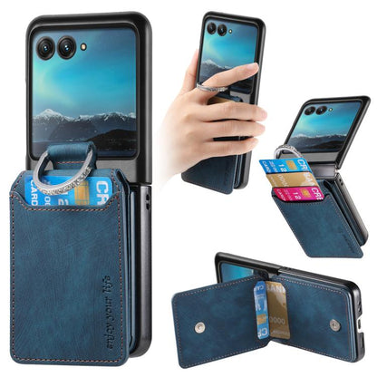 Retro Leather Ring Vertical Flip Wallet Phone Case, For Motorola Moto Razr 40, For Motorola Moto Razr 40 Ultra engret6097 Mobile Accessories Motorola Motorola Cases - APEXEL INDIA - Mobile Lens - Mobile Camera Lens - Cellphone Accessories - Phone Lens - Smartphone Lens