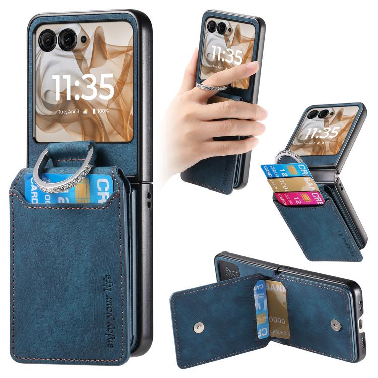 Retro Leather Ring Vertical Flip Wallet Phone Case, For Motorola Razr 60 Ultra, For Motorola Razr 60, For Motorola Moto Razr 50 Ultra, For Motorola Moto Razr 50 engret6096 Mobile Accessories Motorola Motorola Cases - APEXEL INDIA - Mobile Lens - Mobile Camera Lens - Cellphone Accessories - Phone Lens - Smartphone Lens