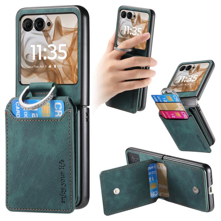 Retro Leather Ring Vertical Flip Wallet Phone Case, For Motorola Razr 60 Ultra, For Motorola Razr 60, For Motorola Moto Razr 50 Ultra, For Motorola Moto Razr 50 engret6096 Mobile Accessories Motorola Motorola Cases - APEXEL INDIA - Mobile Lens - Mobile Camera Lens - Cellphone Accessories - Phone Lens - Smartphone Lens