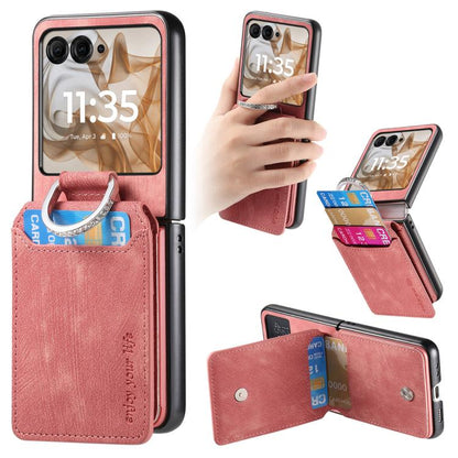 Retro Leather Ring Vertical Flip Wallet Phone Case, For Motorola Razr 60 Ultra, For Motorola Razr 60, For Motorola Moto Razr 50 Ultra, For Motorola Moto Razr 50 engret6096 Mobile Accessories Motorola Motorola Cases - APEXEL INDIA - Mobile Lens - Mobile Camera Lens - Cellphone Accessories - Phone Lens - Smartphone Lens