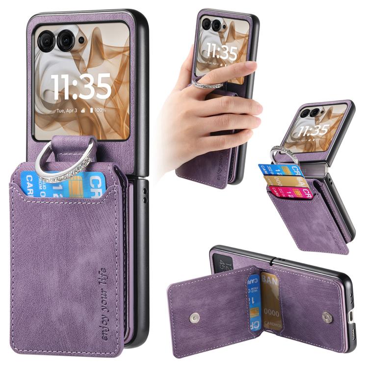 Retro Leather Ring Vertical Flip Wallet Phone Case, For Motorola Razr 60 Ultra, For Motorola Razr 60, For Motorola Moto Razr 50 Ultra, For Motorola Moto Razr 50 engret6096 Mobile Accessories Motorola Motorola Cases - APEXEL INDIA - Mobile Lens - Mobile Camera Lens - Cellphone Accessories - Phone Lens - Smartphone Lens