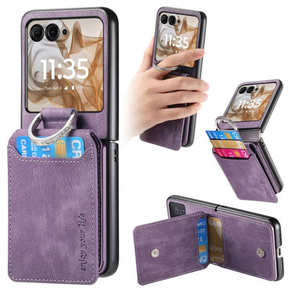 Retro Leather Ring Vertical Flip Wallet Phone Case, For Motorola Razr 60 Ultra, For Motorola Razr 60, For Motorola Moto Razr 50 Ultra, For Motorola Moto Razr 50 engret6096 Mobile Accessories Motorola Motorola Cases - APEXEL INDIA - Mobile Lens - Mobile Camera Lens - Cellphone Accessories - Phone Lens - Smartphone Lens
