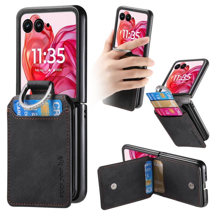 Retro Leather Ring Vertical Flip Wallet Phone Case, For Motorola Razr 60 Ultra, For Motorola Razr 60, For Motorola Moto Razr 50 Ultra, For Motorola Moto Razr 50 engret6096 Mobile Accessories Motorola Motorola Cases - APEXEL INDIA - Mobile Lens - Mobile Camera Lens - Cellphone Accessories - Phone Lens - Smartphone Lens