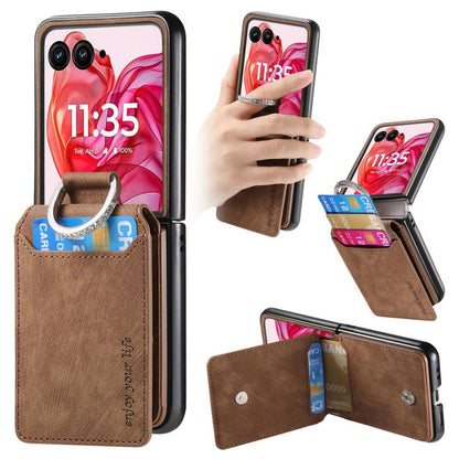 Retro Leather Ring Vertical Flip Wallet Phone Case, For Motorola Razr 60 Ultra, For Motorola Razr 60, For Motorola Moto Razr 50 Ultra, For Motorola Moto Razr 50 engret6096 Mobile Accessories Motorola Motorola Cases - APEXEL INDIA - Mobile Lens - Mobile Camera Lens - Cellphone Accessories - Phone Lens - Smartphone Lens