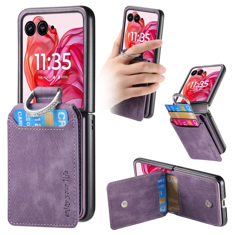 Retro Leather Ring Vertical Flip Wallet Phone Case, For Motorola Razr 60 Ultra, For Motorola Razr 60, For Motorola Moto Razr 50 Ultra, For Motorola Moto Razr 50 engret6096 Mobile Accessories Motorola Motorola Cases - APEXEL INDIA - Mobile Lens - Mobile Camera Lens - Cellphone Accessories - Phone Lens - Smartphone Lens