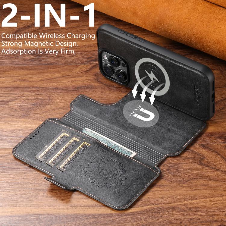 Suteni Q06 2-in-1 Multi-function Detachable Wallet MagSafe Phone Case, For iPhone 12 Pro