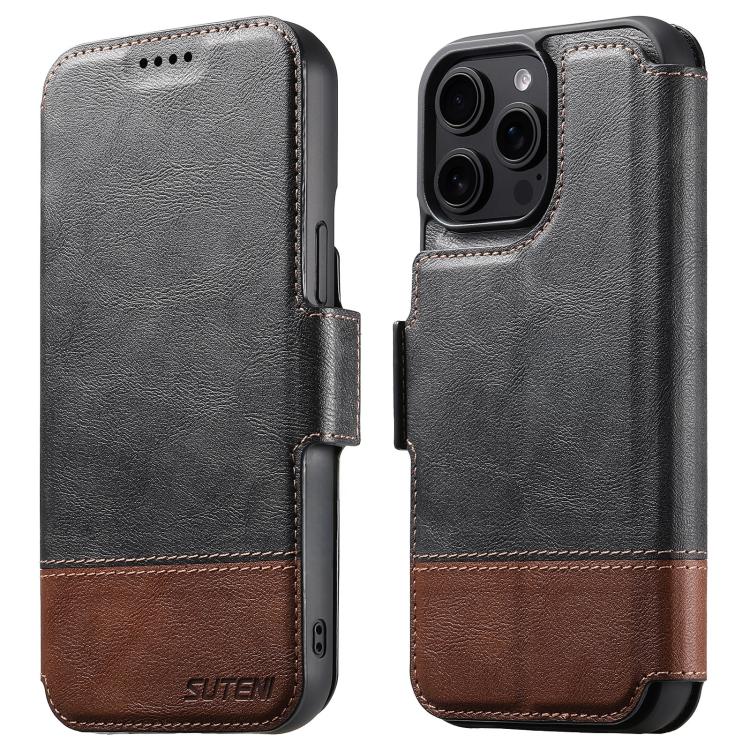 Suteni Q06 2-in-1 Multi-function Detachable Wallet MagSafe Phone Case, For iPhone 12 Pro