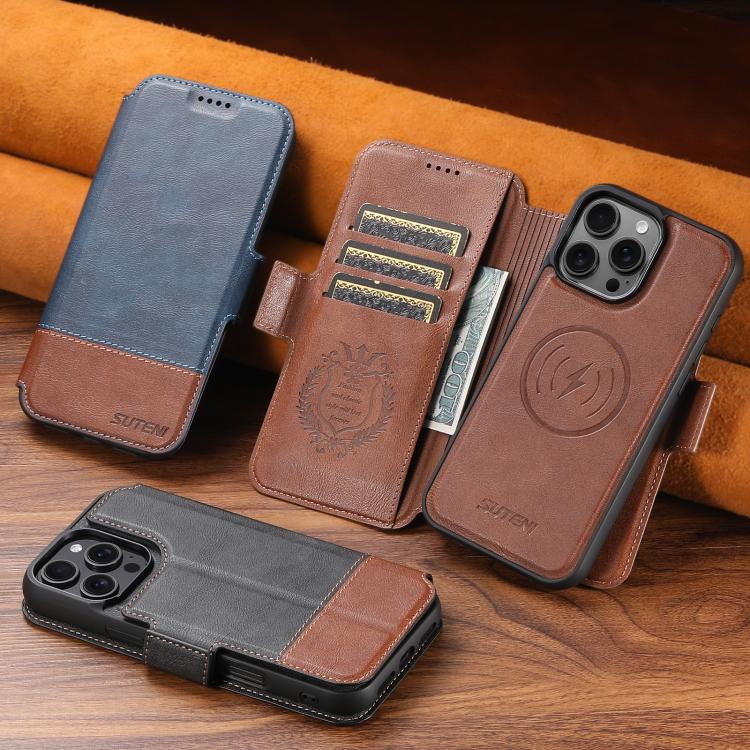 Suteni Q06 2-in-1 Multi-function Detachable Wallet MagSafe Phone Case, For iPhone 16 Pro Max, For iPhone 16 Pro, For iPhone 16 Plus, For iPhone 16, For iPhone 15 Pro Max, For iPhone 15 Pro, For iPhone 15 Plus, For iPhone 15 Apple Accessories engsut5584 iPhone 16 Pro Max - Suteni - Mobile Lens - Mobile Camera Lens - Cellphone Accessories - Phone Lens - Smartphone Lens