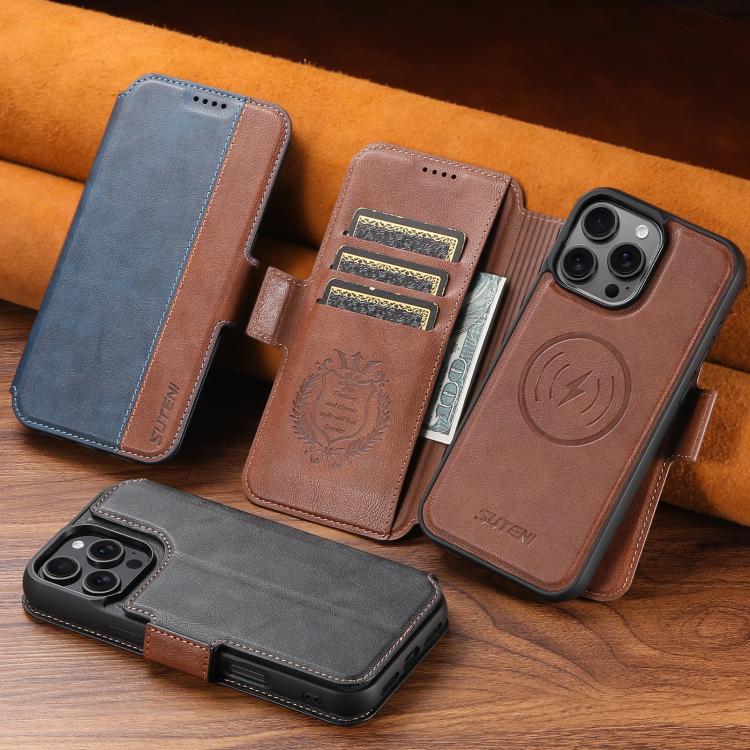 Suteni Q07 2-in-1 Multi-function Detachable Wallet MagSafe Phone Case, For iPhone 12 Pro Max, For iPhone 12 Pro Apple Accessories engsut5517 More iPhone Cases - Suteni - Mobile Lens - Mobile Camera Lens - Cellphone Accessories - Phone Lens - Smartphone Lens