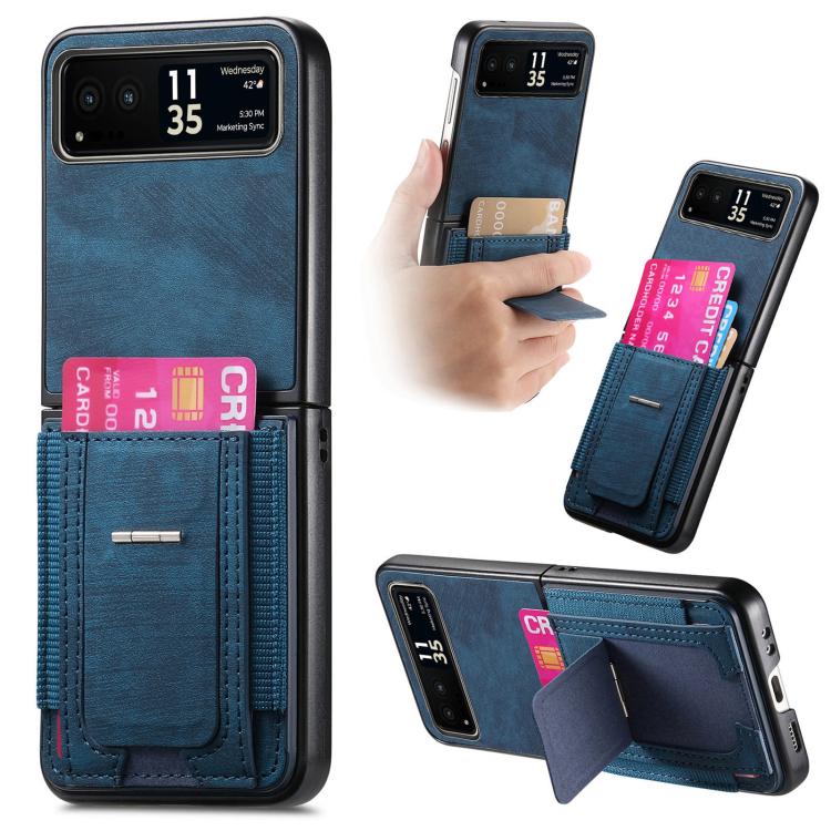 Retro Leather Fold Stand Elastic Card Bag Phone Case, For Motorola Moto Razr 40, For Motorola Moto Razr 40 Ultra engret6099 Mobile Accessories Motorola Motorola Cases - APEXEL INDIA - Mobile Lens - Mobile Camera Lens - Cellphone Accessories - Phone Lens - Smartphone Lens