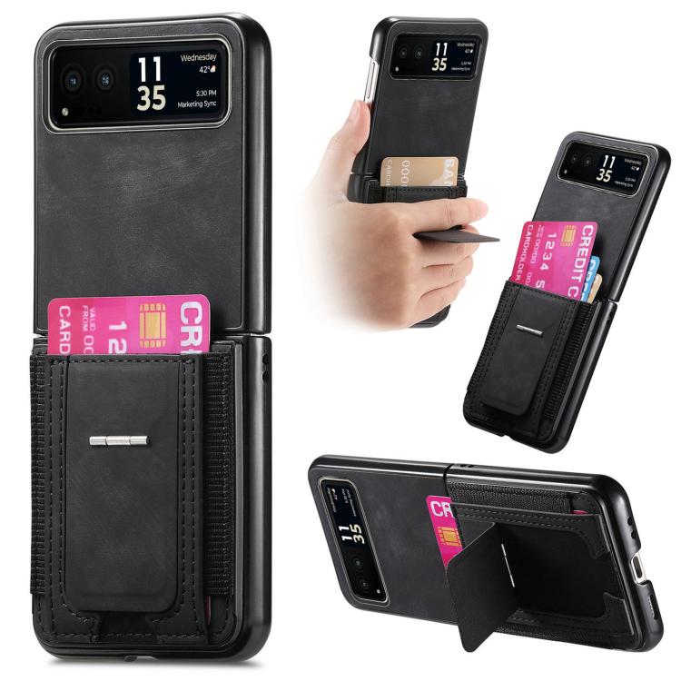 Retro Leather Fold Stand Elastic Card Bag Phone Case, For Motorola Moto Razr 40, For Motorola Moto Razr 40 Ultra engret6099 Mobile Accessories Motorola Motorola Cases - APEXEL INDIA - Mobile Lens - Mobile Camera Lens - Cellphone Accessories - Phone Lens - Smartphone Lens