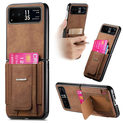 Retro Leather Fold Stand Elastic Card Bag Phone Case, For Motorola Moto Razr 40, For Motorola Moto Razr 40 Ultra engret6099 Mobile Accessories Motorola Motorola Cases - APEXEL INDIA - Mobile Lens - Mobile Camera Lens - Cellphone Accessories - Phone Lens - Smartphone Lens