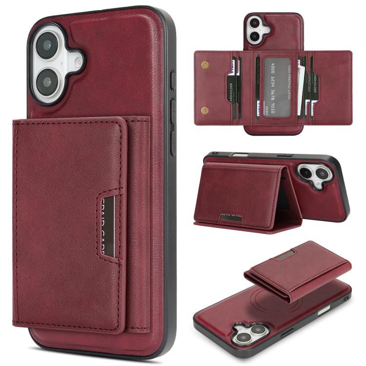 Kalebol Strong Magnetic MagSafe Tri-Fold Wallet Leather Phone Case, For iPhone 17 Pro Max, For iPhone 17 Pro, For iPhone 17, For iPhone 17 Air
