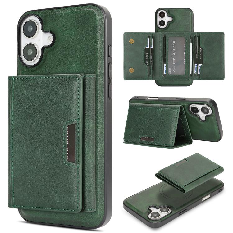 Kalebol Strong Magnetic MagSafe Tri-Fold Wallet Leather Phone Case, For iPhone 17 Pro Max, For iPhone 17 Pro, For iPhone 17, For iPhone 17 Air