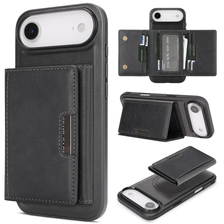 Kalebol Strong Magnetic MagSafe Tri-Fold Wallet Leather Phone Case, For iPhone 17 Pro Max, For iPhone 17 Pro, For iPhone 17, For iPhone 17 Air