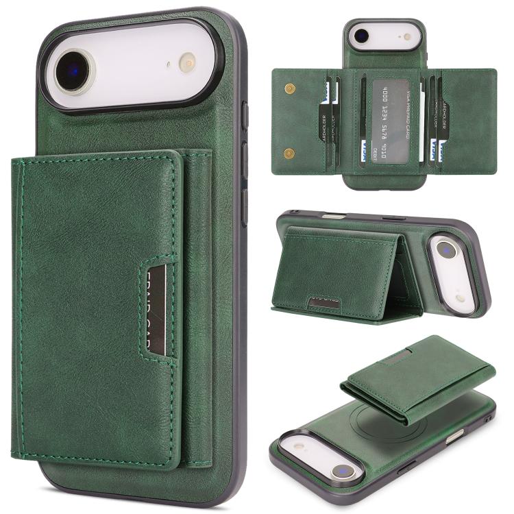 Kalebol Strong Magnetic MagSafe Tri-Fold Wallet Leather Phone Case, For iPhone 17 Pro Max, For iPhone 17 Pro, For iPhone 17, For iPhone 17 Air