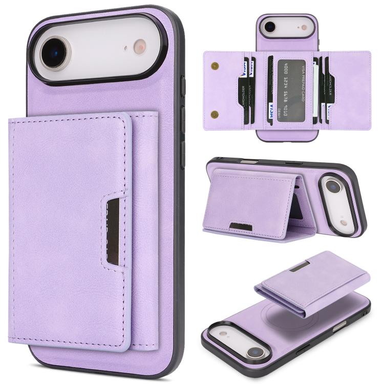 Kalebol Strong Magnetic MagSafe Tri-Fold Wallet Leather Phone Case, For iPhone 17 Pro Max, For iPhone 17 Pro, For iPhone 17, For iPhone 17 Air