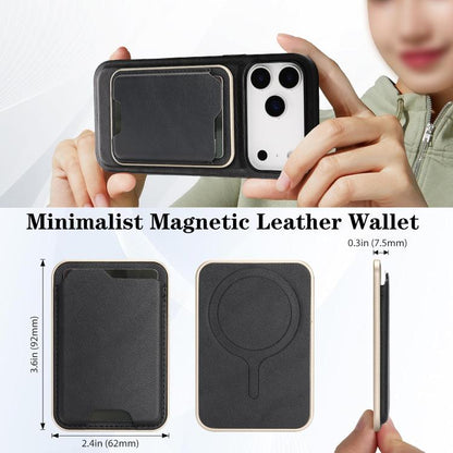 Kalebol Slim MagSafe Ring Magnetic Card Bag Leather Phone Case, For iPhone 17 Pro, For iPhone 17, For iPhone Air