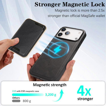 Kalebol Slim MagSafe Ring Magnetic Card Bag Leather Phone Case, For iPhone 17 Pro, For iPhone 17, For iPhone Air