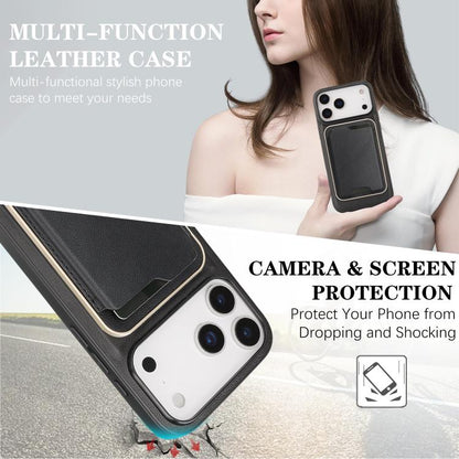 Kalebol Slim MagSafe Ring Magnetic Card Bag Leather Phone Case, For iPhone 17 Pro, For iPhone 17, For iPhone Air