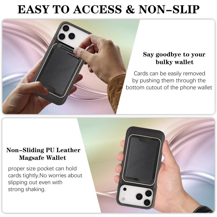 Kalebol Slim MagSafe Ring Magnetic Card Bag Leather Phone Case, For iPhone 17 Pro, For iPhone 17, For iPhone Air