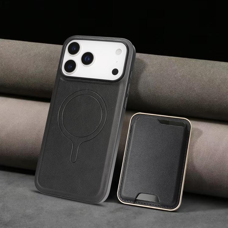 Kalebol Slim MagSafe Ring Magnetic Card Bag Leather Phone Case, For iPhone 17 Pro, For iPhone 17, For iPhone Air