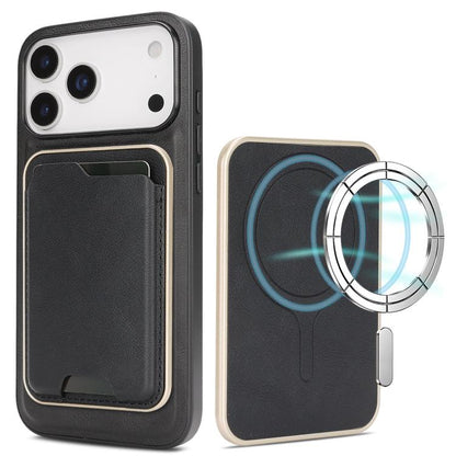 Kalebol Slim MagSafe Ring Magnetic Card Bag Leather Phone Case, For iPhone 17 Pro, For iPhone 17, For iPhone Air