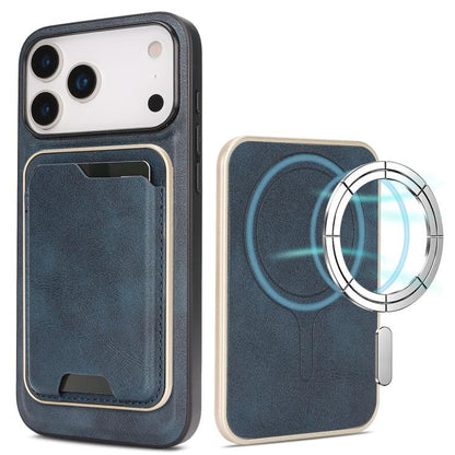 Kalebol Slim MagSafe Ring Magnetic Card Bag Leather Phone Case, For iPhone 17 Pro, For iPhone 17, For iPhone Air