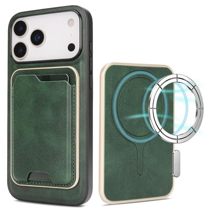 Kalebol Slim MagSafe Ring Magnetic Card Bag Leather Phone Case, For iPhone 17 Pro, For iPhone 17, For iPhone Air