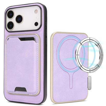 Kalebol Slim MagSafe Ring Magnetic Card Bag Leather Phone Case, For iPhone 17 Pro, For iPhone 17, For iPhone Air