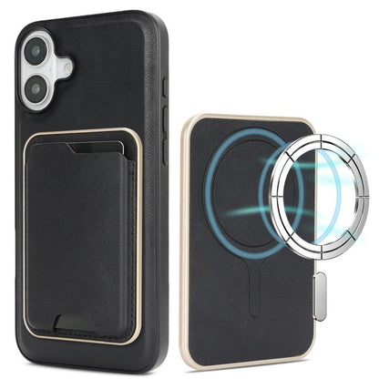 Kalebol Slim MagSafe Ring Magnetic Card Bag Leather Phone Case, For iPhone 17 Pro, For iPhone 17, For iPhone Air