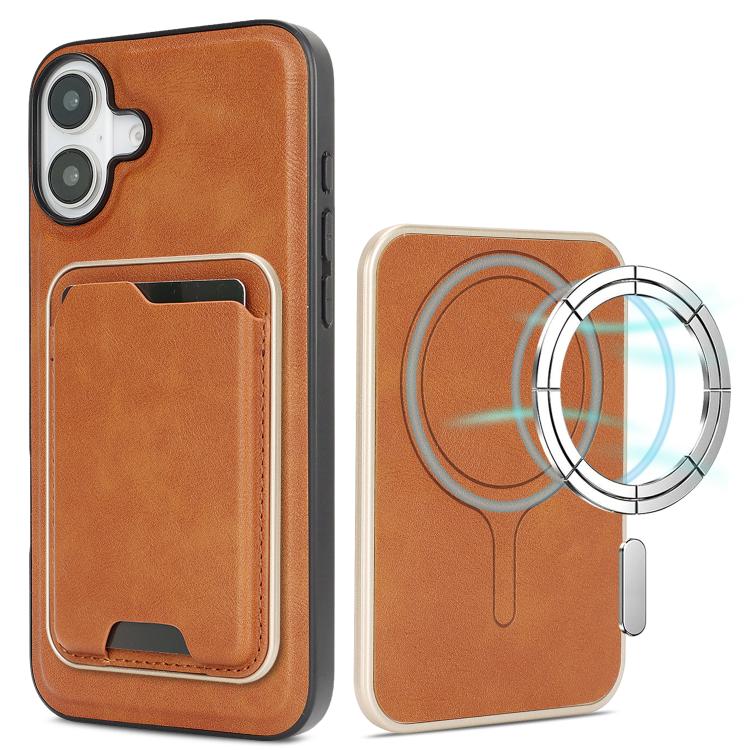 Kalebol Slim MagSafe Ring Magnetic Card Bag Leather Phone Case, For iPhone 17 Pro, For iPhone 17, For iPhone Air