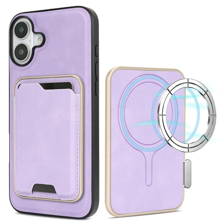Kalebol Slim MagSafe Ring Magnetic Card Bag Leather Phone Case, For iPhone 17 Pro, For iPhone 17, For iPhone Air