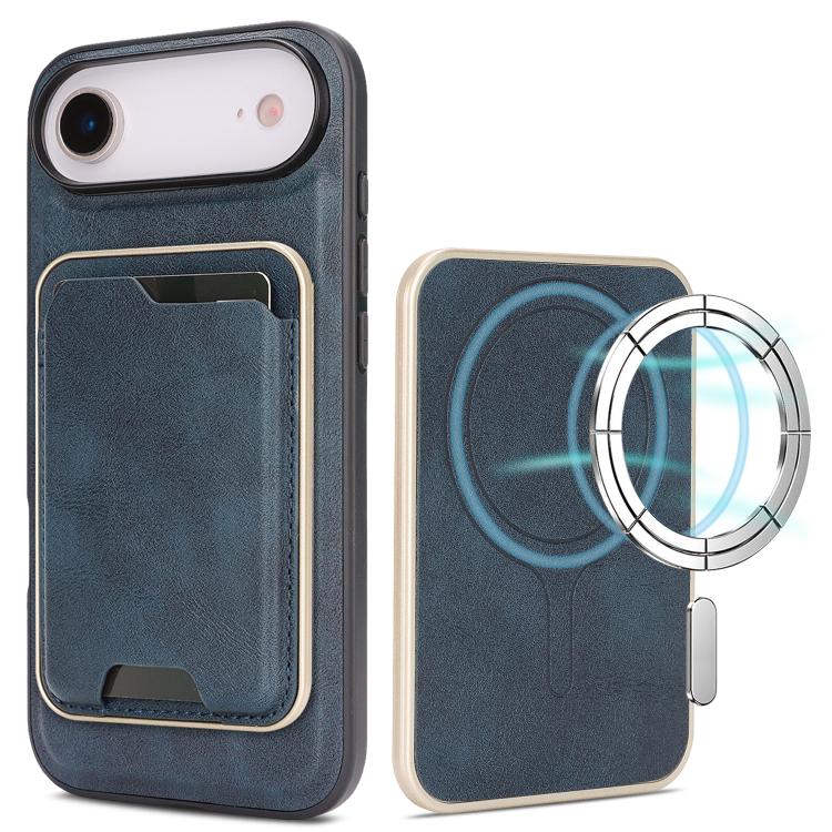 Kalebol Slim MagSafe Ring Magnetic Card Bag Leather Phone Case, For iPhone 17 Pro, For iPhone 17, For iPhone Air