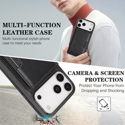 Kalebol Strong MagSafe Magnetic Two-Fold Card Bag Leather Phone Case, For iPhone 17 Pro, For iPhone 17, For iPhone Air, For iPhone 17e / 16e
