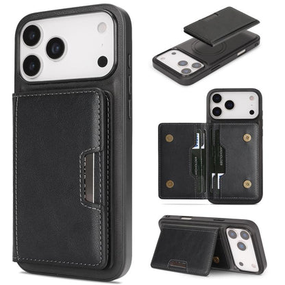 Kalebol Strong MagSafe Magnetic Two-Fold Card Bag Leather Phone Case, For iPhone 17 Pro, For iPhone 17, For iPhone Air, For iPhone 17e / 16e
