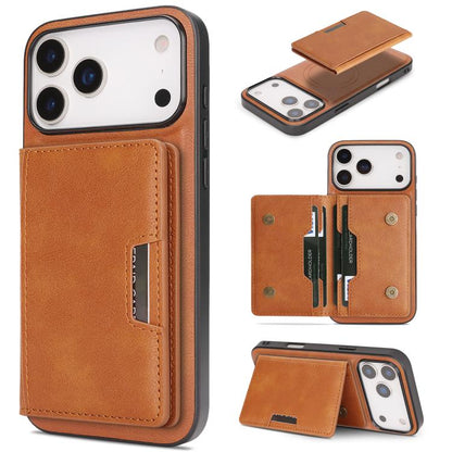 Kalebol Strong MagSafe Magnetic Two-Fold Card Bag Leather Phone Case, For iPhone 17 Pro, For iPhone 17, For iPhone Air, For iPhone 17e / 16e