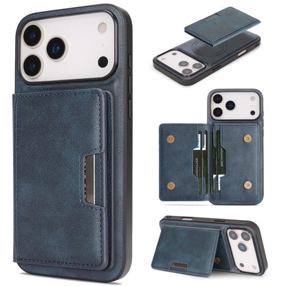 Kalebol Strong MagSafe Magnetic Two-Fold Card Bag Leather Phone Case, For iPhone 17 Pro, For iPhone 17, For iPhone Air, For iPhone 17e / 16e