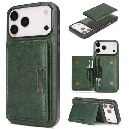 Kalebol Strong MagSafe Magnetic Two-Fold Card Bag Leather Phone Case, For iPhone 17 Pro, For iPhone 17, For iPhone Air, For iPhone 17e / 16e