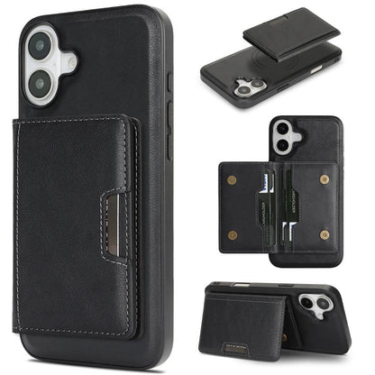Kalebol Strong MagSafe Magnetic Two-Fold Card Bag Leather Phone Case, For iPhone 17 Pro, For iPhone 17, For iPhone Air, For iPhone 17e / 16e