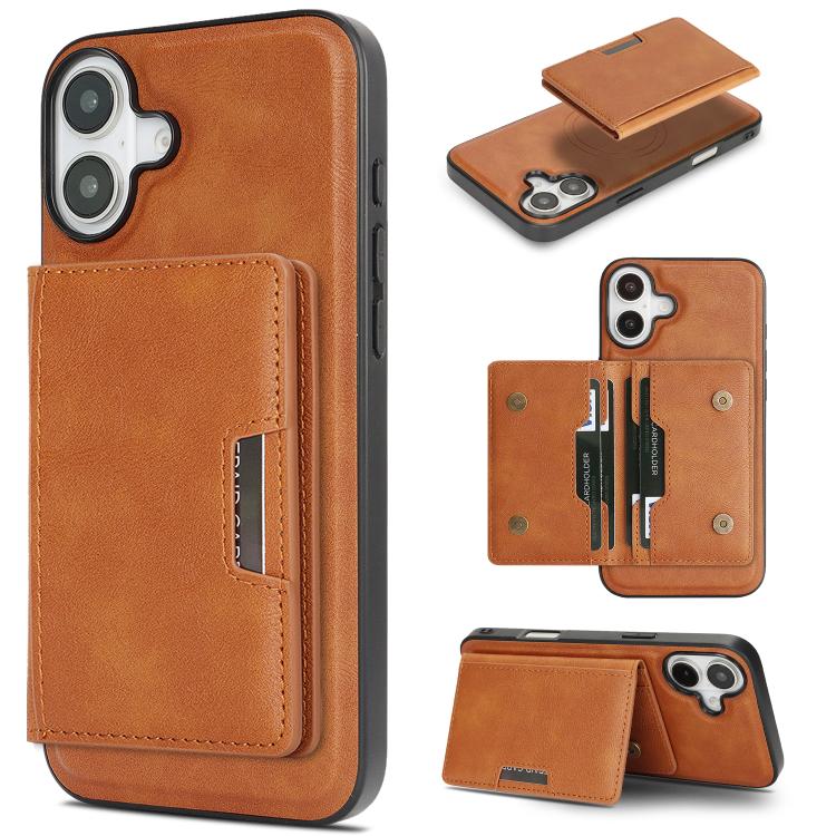 Kalebol Strong MagSafe Magnetic Two-Fold Card Bag Leather Phone Case, For iPhone 17 Pro, For iPhone 17, For iPhone Air, For iPhone 17e / 16e