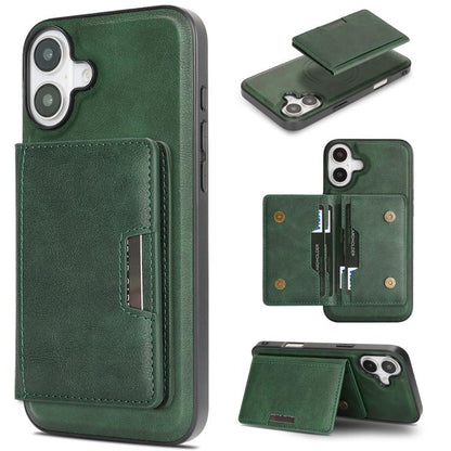 Kalebol Strong MagSafe Magnetic Two-Fold Card Bag Leather Phone Case, For iPhone 17 Pro, For iPhone 17, For iPhone Air, For iPhone 17e / 16e