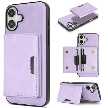 Kalebol Strong MagSafe Magnetic Two-Fold Card Bag Leather Phone Case, For iPhone 17 Pro, For iPhone 17, For iPhone Air, For iPhone 17e / 16e