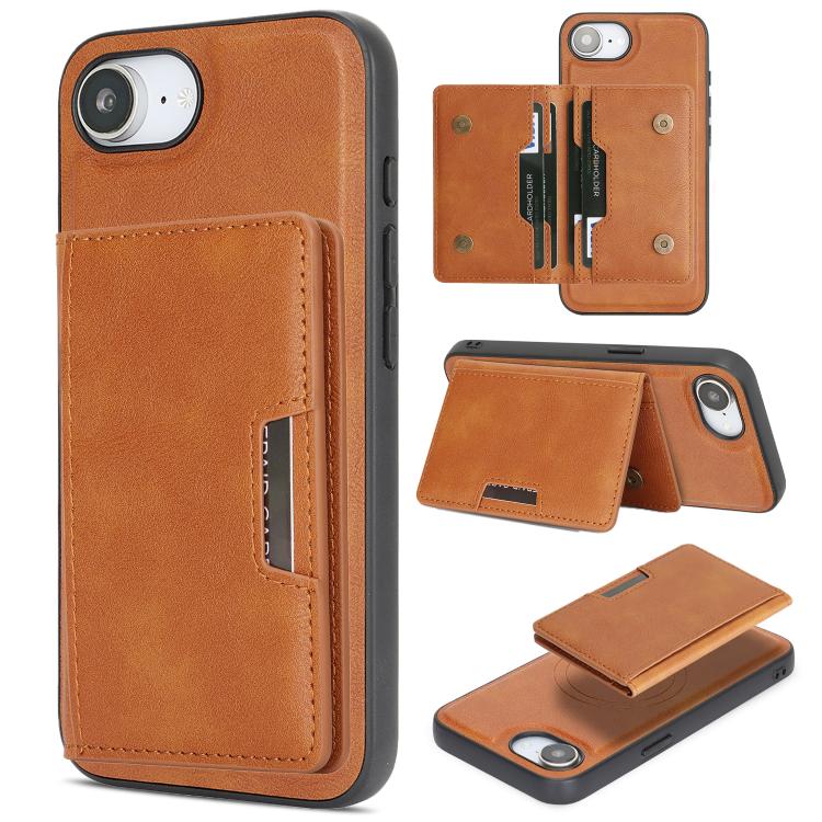 Kalebol Strong MagSafe Magnetic Two-Fold Card Bag Leather Phone Case, For iPhone 17 Pro, For iPhone 17, For iPhone Air, For iPhone 17e / 16e