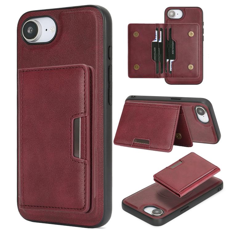 Kalebol Strong MagSafe Magnetic Two-Fold Card Bag Leather Phone Case, For iPhone 17 Pro, For iPhone 17, For iPhone Air, For iPhone 17e / 16e