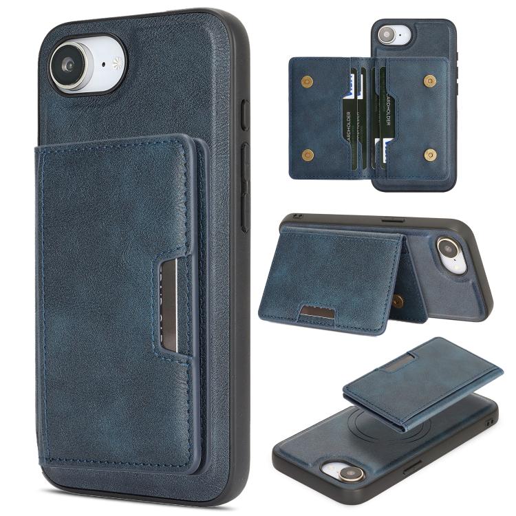 Kalebol Strong MagSafe Magnetic Two-Fold Card Bag Leather Phone Case, For iPhone 17 Pro, For iPhone 17, For iPhone Air, For iPhone 17e / 16e