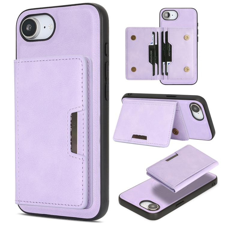 Kalebol Strong MagSafe Magnetic Two-Fold Card Bag Leather Phone Case, For iPhone 17 Pro, For iPhone 17, For iPhone Air, For iPhone 17e / 16e