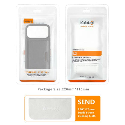 Kalebol Strong MagSafe Magnetic Two-Fold Card Bag Leather Phone Case, For iPhone 17 Pro, For iPhone 17, For iPhone Air, For iPhone 17e / 16e