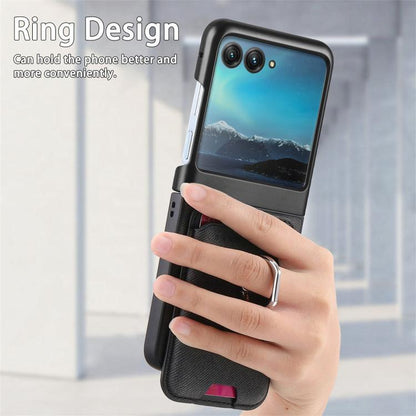 Twill Fabric Card Bag Ring Magnetic Back Phone Case, For Motorola Moto Razr 40 Ultra, For Motorola Moto Razr 50 / 60 engtwi6101 Mobile Accessories Motorola Motorola Cases - APEXEL INDIA - Mobile Lens - Mobile Camera Lens - Cellphone Accessories - Phone Lens - Smartphone Lens