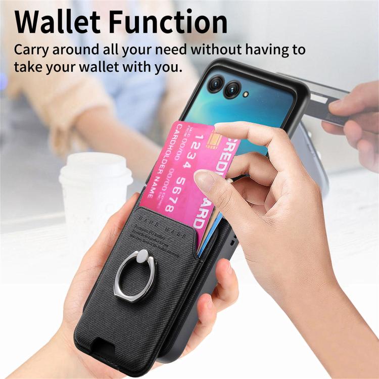 Twill Fabric Card Bag Ring Magnetic Back Phone Case, For Motorola Moto Razr 40 Ultra, For Motorola Moto Razr 50 / 60 engtwi6101 Mobile Accessories Motorola Motorola Cases - APEXEL INDIA - Mobile Lens - Mobile Camera Lens - Cellphone Accessories - Phone Lens - Smartphone Lens
